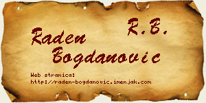 Raden Bogdanović vizit kartica